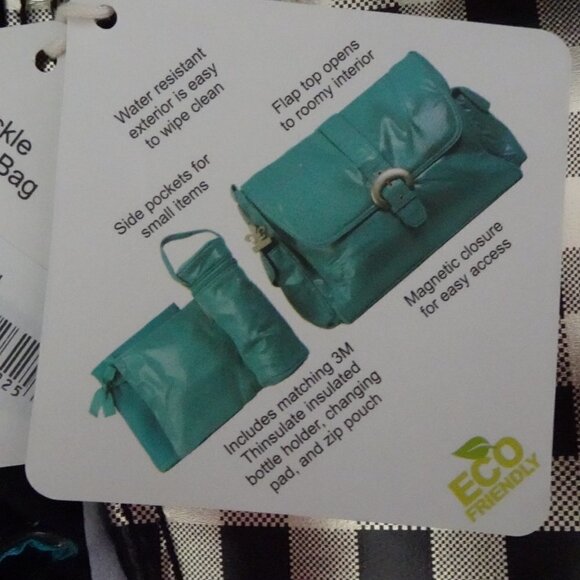 Kalencom Baby Diaper Bag Infant Black Gold + Bottle Bag Zip Pouch Changing Pad - Picture 10 of 13